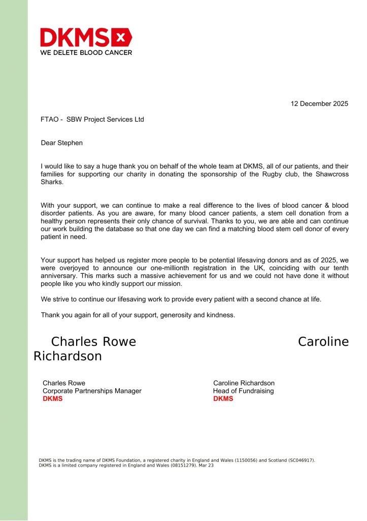 DKMS Sponsorship Letter